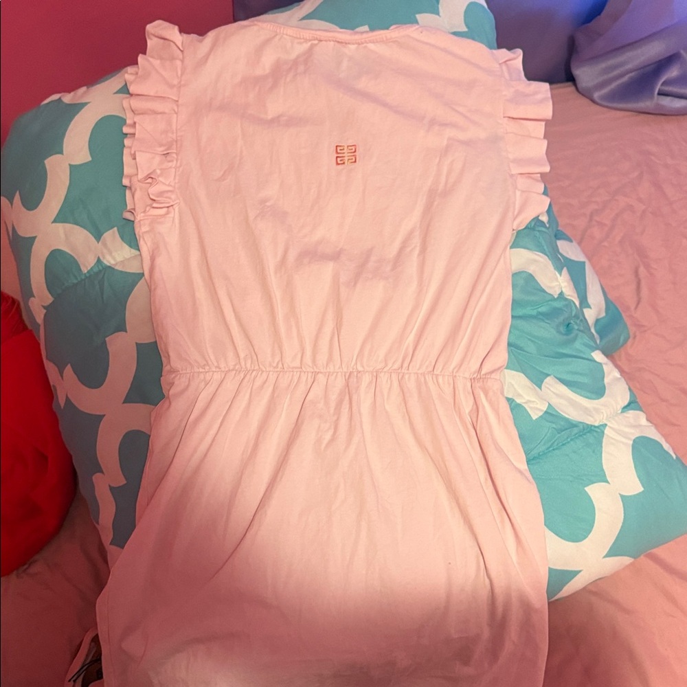 Givenchy Light Pink Logo Ruffle Dress - Picture 3 of 3